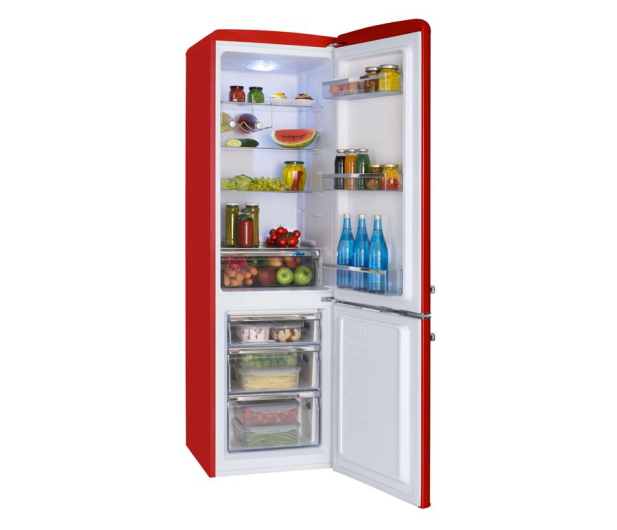 Lodówka Amica FK2965.3RAA 181cm Czerwona Retro SlimSize 244L - 523468 - zdjęcie 3